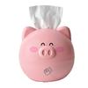 Cute Tissue Box Cover Decorative Animal Plastic Round Facial Tissue Holder for Bathroom Tabletop