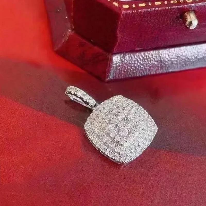 Full Bling Iced Out Pendant Necklace For Women Shiny Cubic Zirconia Delicate Female Engagement Wedding Trendy Jewelry