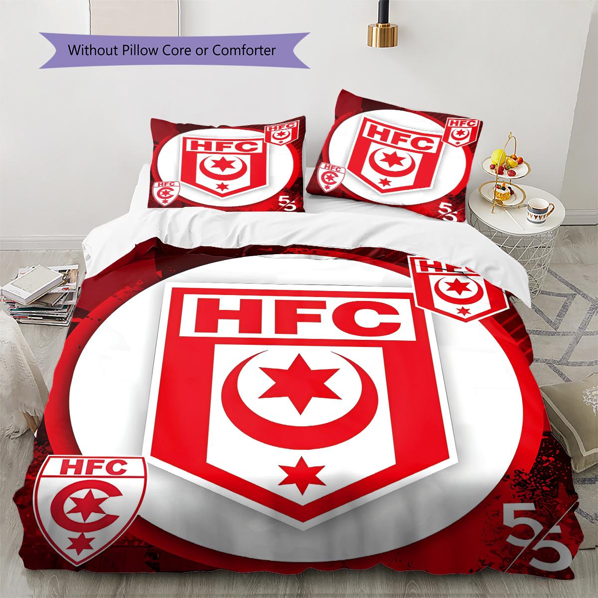 Hallescher FC Muster Bettwäsche, Steppbett Set Bettbezug Kissenbezug Haus Geburtstag Geschenk (1 Bettbezug + 2 Kissenbezüge, ohne Füllung) 135x200cm