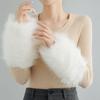 Faux Fox Fur Cuffs Women Winter Warm Plush Wristbands Arm Sleeves Detachable Furry Cuffs For Stage Show Costume Accessories