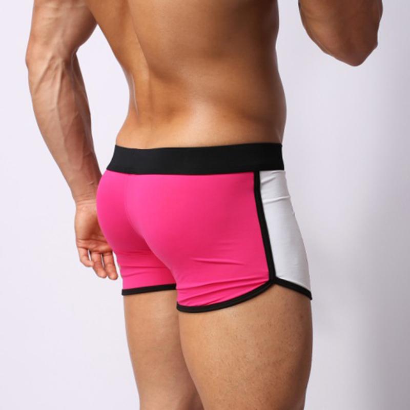 Cuecas Boxers Esportivas Masculinas Respiráveis de Cintura Baixa com Cós Contrastante e Design de Painéis Laterais Roupa Íntima Esportiva