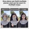 Masque facial unisexe, Chapeau, Protection intégrée du cou, Équipement de cyclisme pour visage entier, Couvre-chef, Écharpe en soie glacée