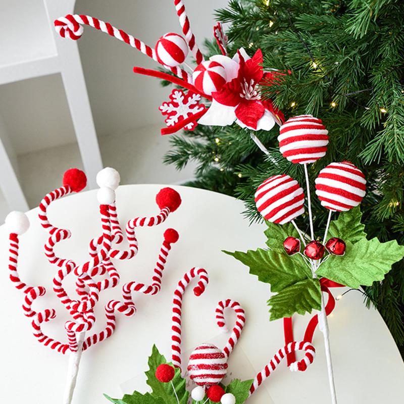 1 Stück Weihnachtsbaum Zuckerstangen Picks Feiertage Wolle Bonbonrolle Dekorationen Neujahrsbaumdeko Büro Mehrere Optionen verfügbar