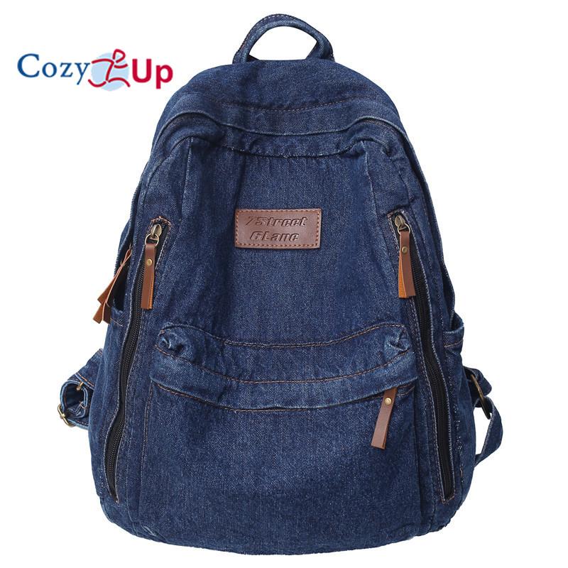 High Capacity Backpack for Female Middle School Students and Middle School Students, Versatile Denim Backpack for Boys
