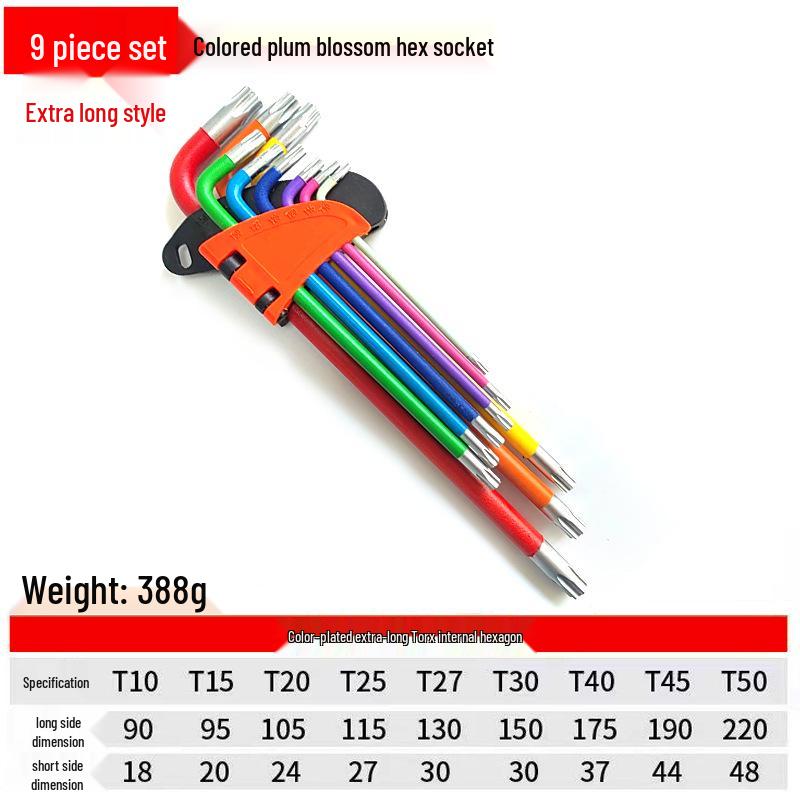 Chrome Vanadium Steel Hex and Torx Wrench Set for Home and Auto Repair