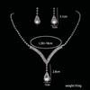 European Fashion Bridal Jewelry Set With Crystal Water Drop Pendant And Earrings For Women
