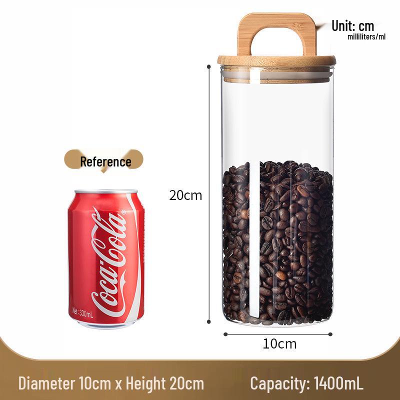 Vintage Glass Storage Jar with Handle Lid - Moisture & Mildew Proof, High-Temperature Resistant for Coffee and More