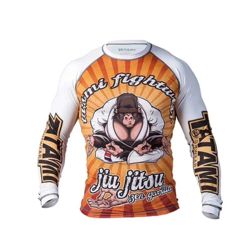 Herren Monkey MMA Boxen Training Enges T-Shirt Boxanzug Sanda Tiger Taekwondo Sportshirt Fitnessstudio Kampf Workout Kleidung