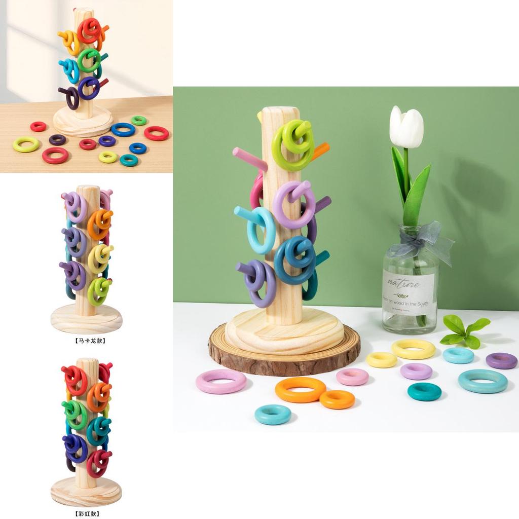 Wooden Rainbow Tree Sorting Toy For Kids Learning Handeye Coordination Educational Gift