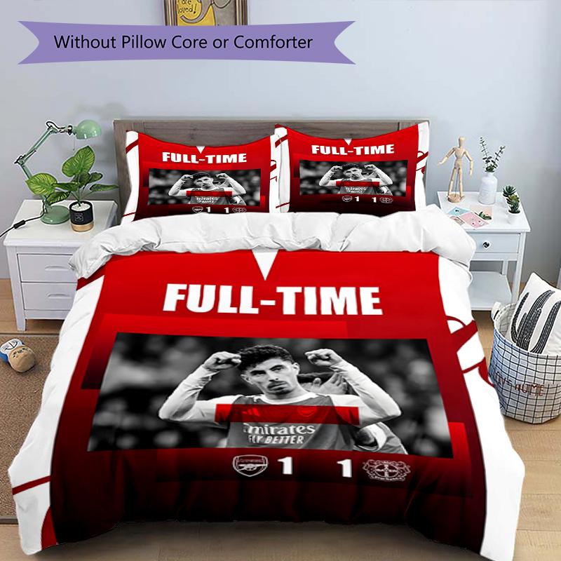 3pcs Duvet Cover Set (1*Duvet Cover + 2*Pillowcase, Without Core),football team.C Print Bedding Set, Bedroom Decor, All‑Season, Birthday Gift