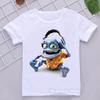 Vtipná trička pro kluky Crazy Frog Anime Kreslený Potisk Dětská trička HipHop Oblečení pro kluky Bílé tričko s krátkým rukávem Top