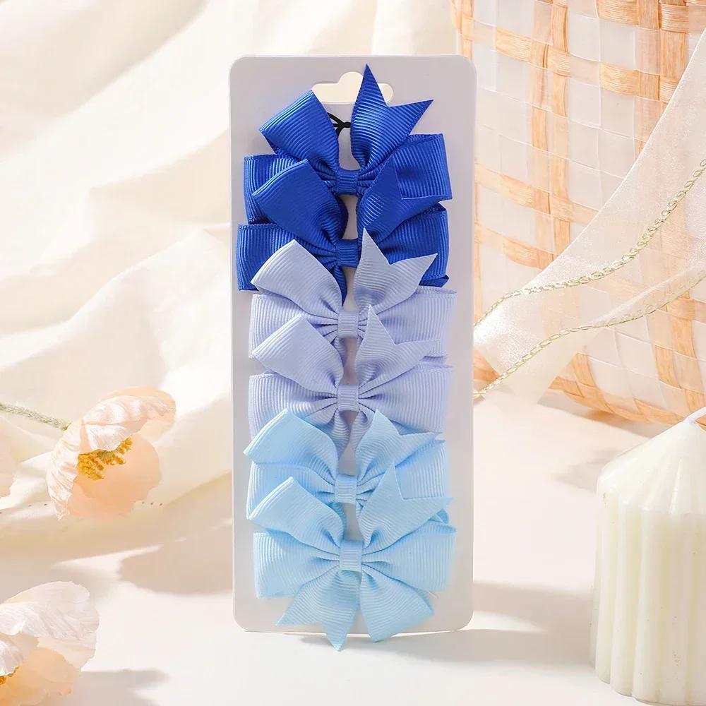 

РАДУЖНЫЕ БАНТЫ 6 шт./лот 2-дюймовые однотонные ленточные банты-заколки для волос для девочек, чир-банты, заколки-автоматы, детские аксессуары для волос