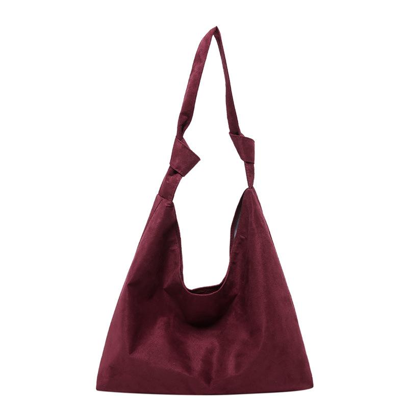 Suede Underarm Bag Women's 2025 New Retro Student Class Tote Bag Large Capacity Versatile Shoulder Bag
