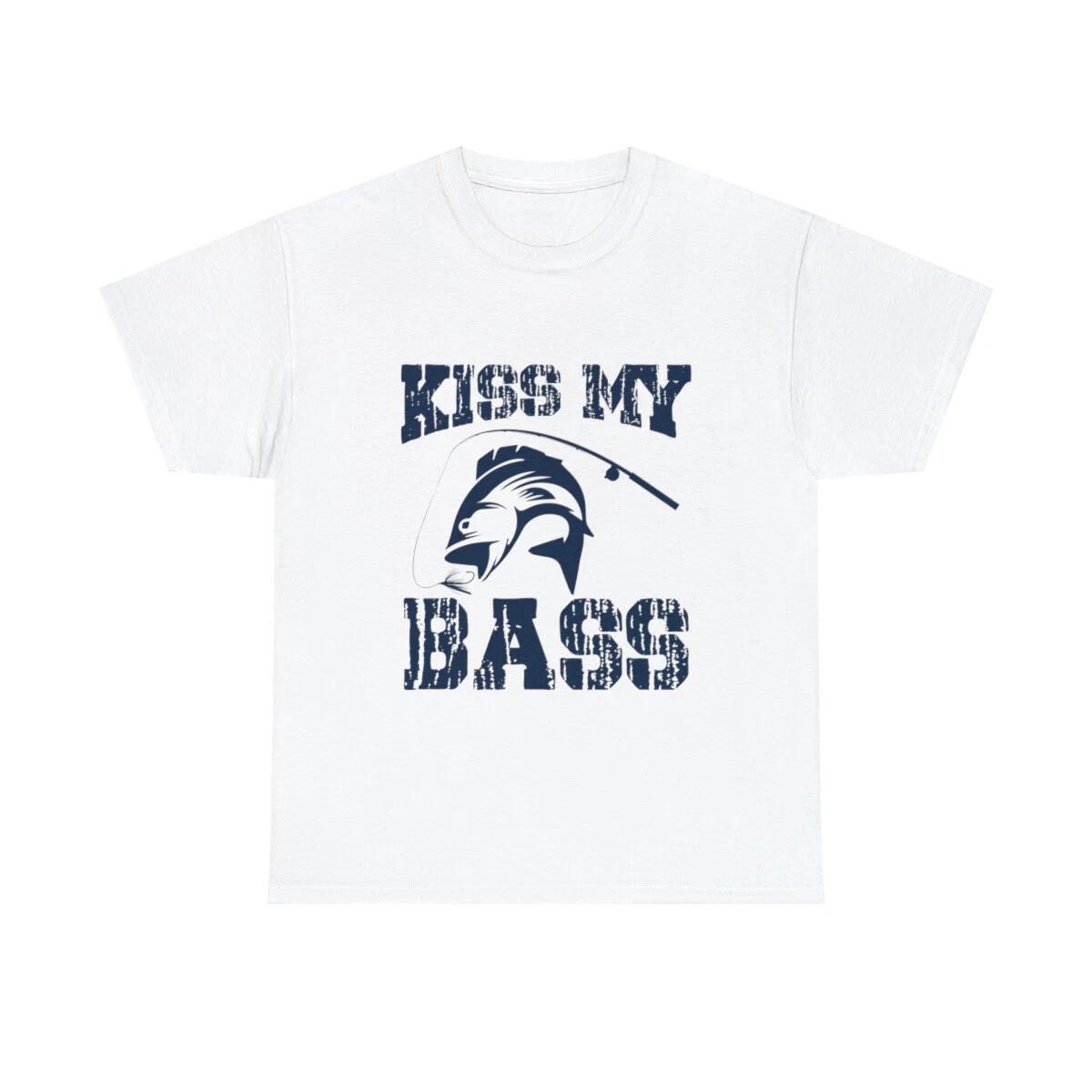 Bass Fishing T Shirt Unisex Adult Funny Offensive  Kiss My Bass  Outdoors Tee XL