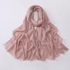 Soft Versatile Solid Bamboo Yarn Scarf With Star Rhinestone For Women