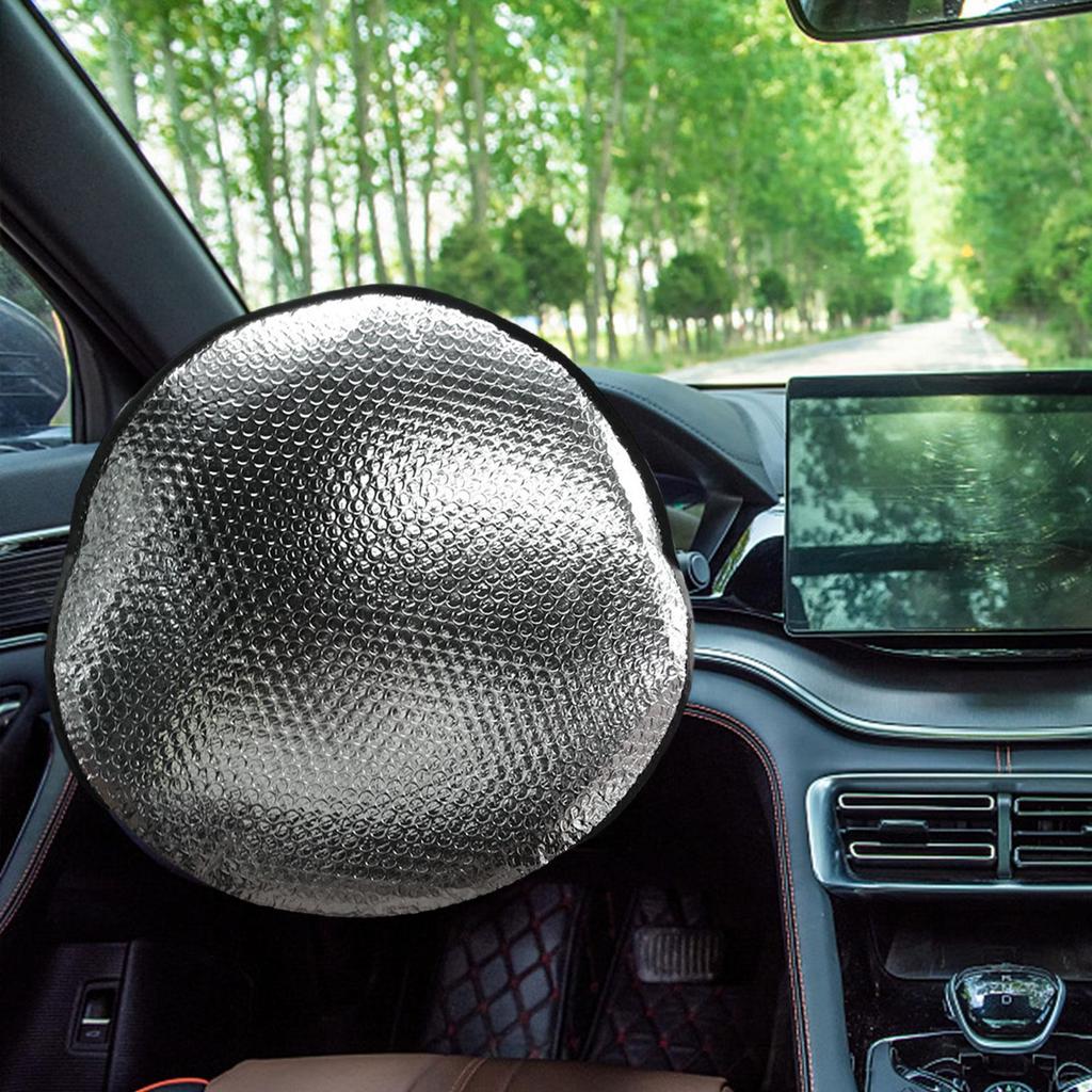 Steering Wheel Cover for Heat Steering Wheel Sun Block Aluminum Foil Reflector Cooling Sunshade Vehicle Sun Blocker for SUV