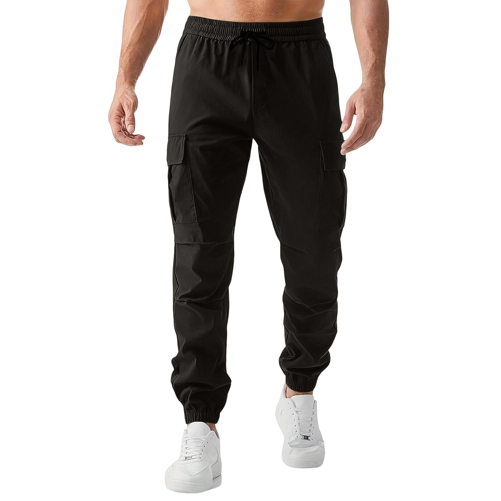 

Men s Outdoor Sports Loose Leisure Multiple Pockets Work Pants Trousers XL чорний