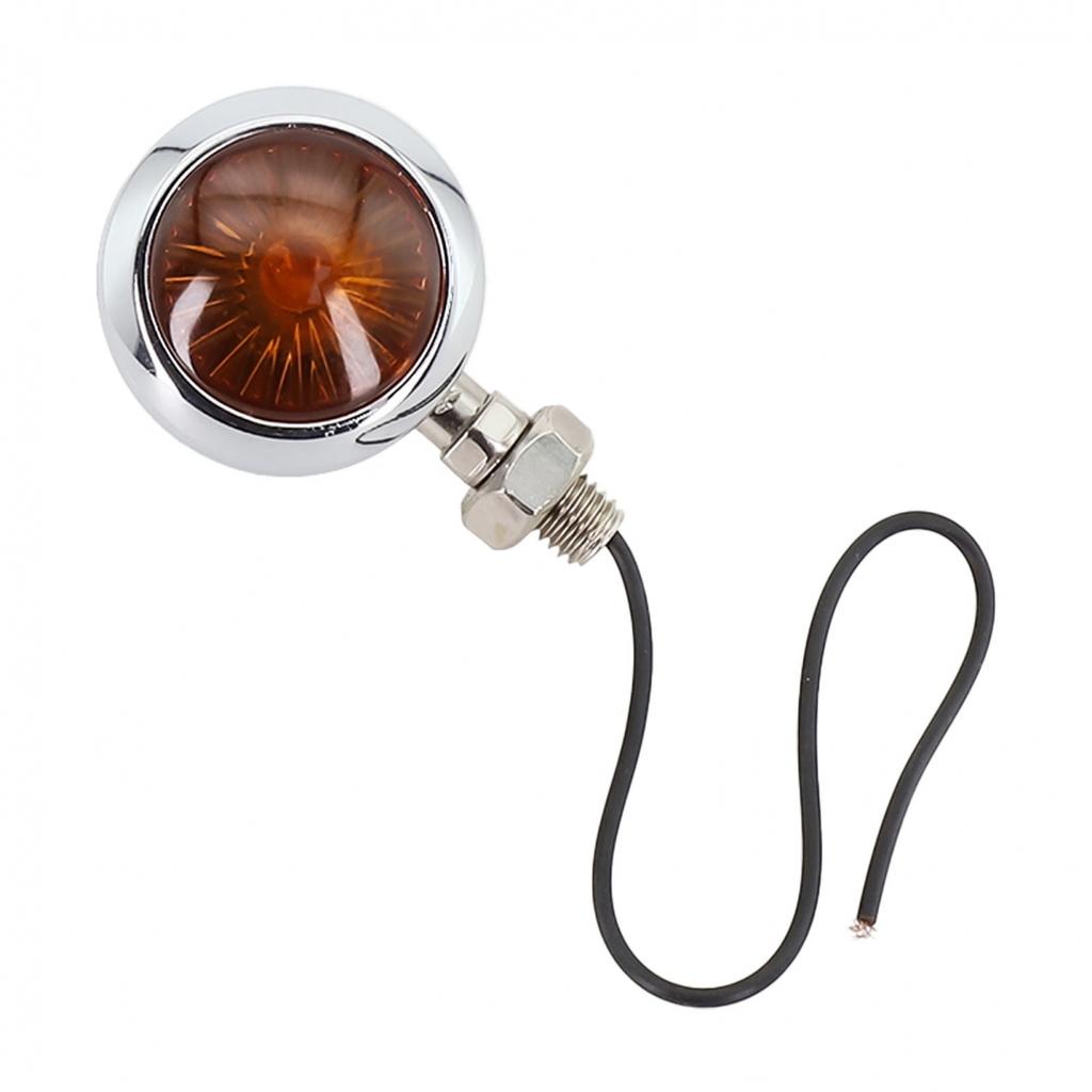 2 szt. Chromowane Bursztynowe Motocyklowe Światło Kierunkowskazu Dla motocykla