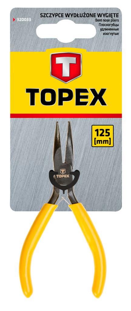 Precision long nose pliers, curved, 125 mm