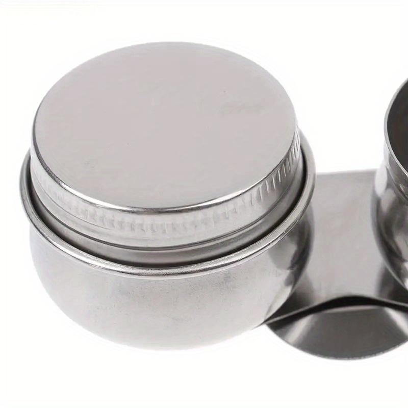 2Pcs Oil pot Palette Stainless Steel Drum Painting Palette Oil Paint Pot Single Double Hole Dipper Art Painting Supplies