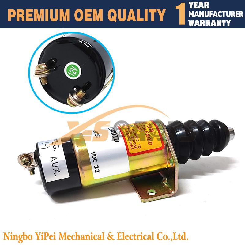 12V 366-07197 Fuel Shutoff Solenoid for Lister Petter Diesel Engine 1502-12 SA-3405-12 36607197