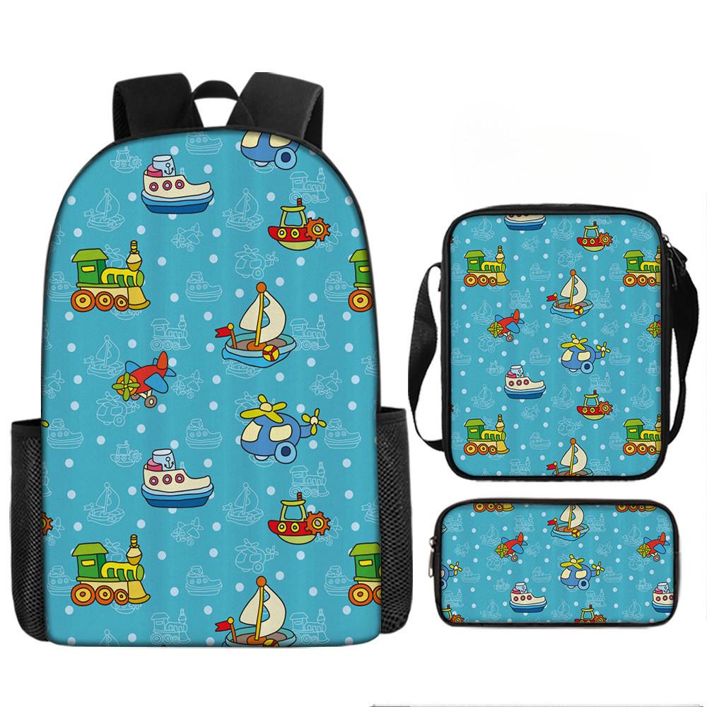 Disney Stitch School Backpack Oxford Cloth Lightweight Breathable Bookbag For Kids