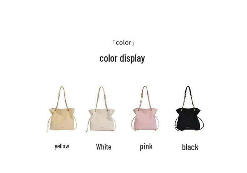 2026 Spring/Summer Women's Large Capacity Fashion Chain Bucket Bag - Casual Commute Shoulder Handbag