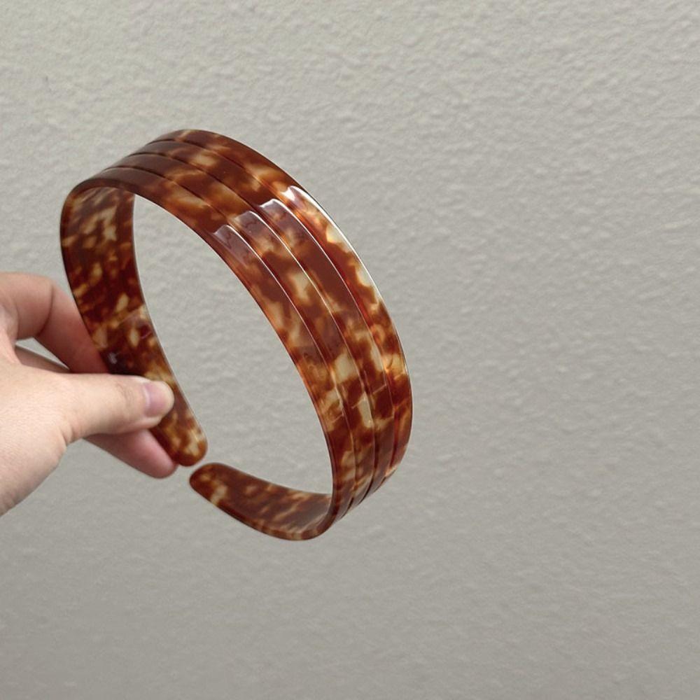 Plastic Wide Tortoise Shell Headband Acetate Leopard Hair Band for Women's Hair