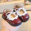 Baby Girl Shoes 1 To 12 Years Princess Prom Party Flower Bordered Leather Shoes Girls Children Mary Janes Bowknot I06076