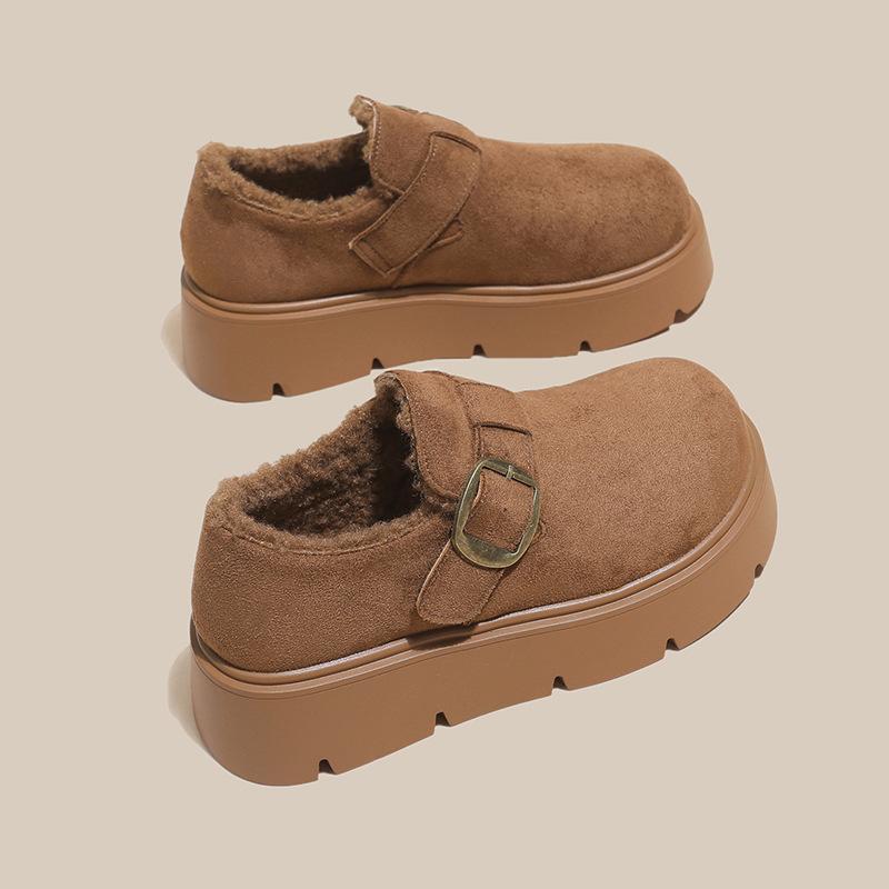 Women's soft elastic thick sole heightening winter fur one warm cold padded snow boots non-slip wear casual sports short cotton boots