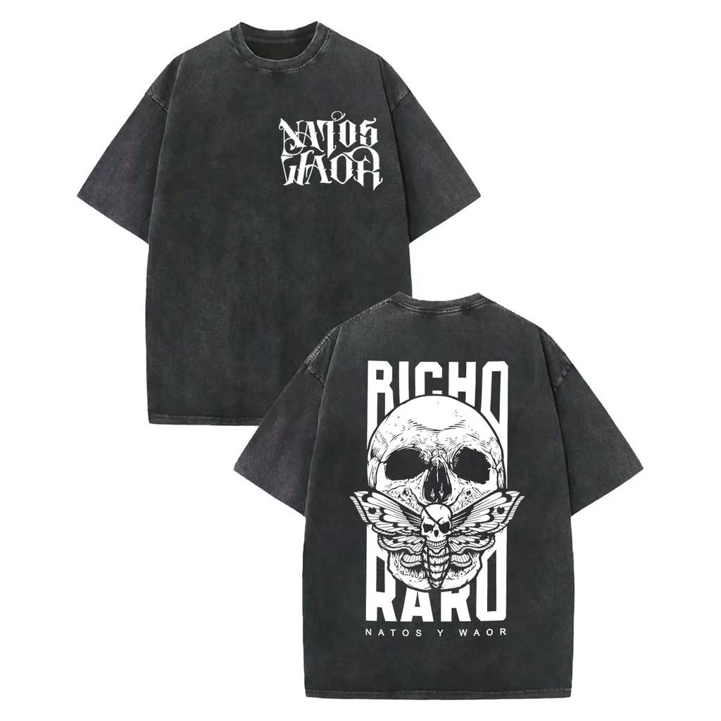 Vintage Gewaschenes Rap Duo Natos Y Waor T-Shirt Musikalbum Hijos De La Ruina Merch T-Shirt Herren Damen Modetrend T-Shirts
