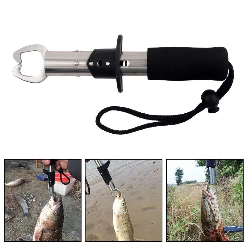 Portable Fishing Gripper Stainless Steel Fish Lip Grip Handle Catch Carp Fishing Lip Grip Fishing Tool Fishing