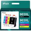 Ink Cartridges - RUDGUZ - 903XL - Compatible HP - Pack of 4 - Black, Cyan, Magenta, Yellow