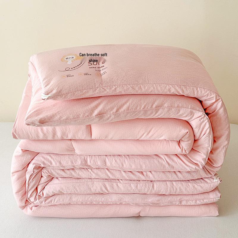 Skin-Friendly Crinkle Cotton & Tencel Soybean Quilt - Thick, Warm, and Comfortable for Autumn/Winter.