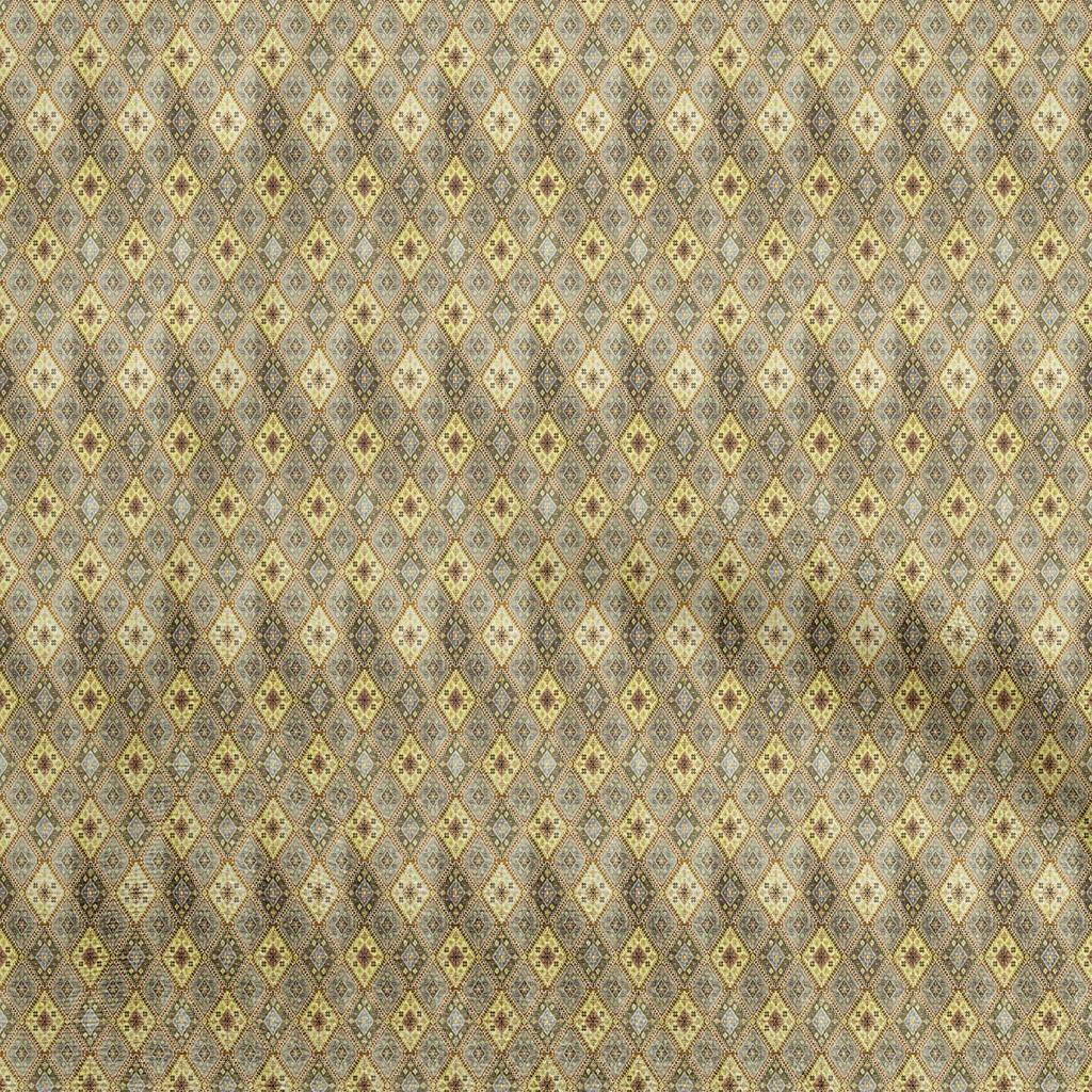 oneOone Cotton Flex Gray Fabric Asian Kilim Fabric For Sewing Printed Craft Fabric By The Yard 40 Inch