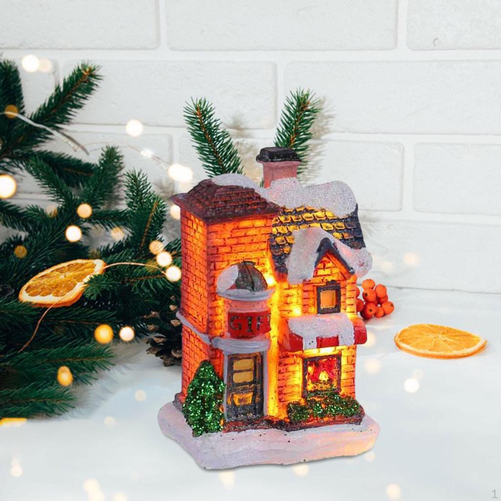 Świąteczny śnieżny wiejski dom świecący ozdoba na imprezę DIY Rok sypialni