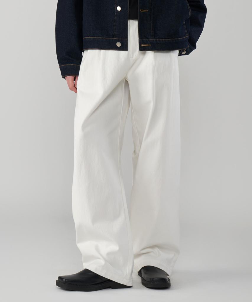 UNTAPPED STUDIO [2Pack] Double-Pleat Wide Chino Cotton Pants 4 Colors