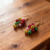 2025 European & American Christmas Series Color Block Bell Classic Women's Party Earrings