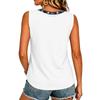 Women’s V Neck Sleeveless Casual Independence Day Butterfly Print Top Patriotic Holiday Tank Shirt for Summer Outings