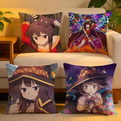Cushion Cover  Linen  SkinFriendly Soft Decorative Case For Sofa Home Decor Hot Anime KKonoSuba MMegumin Pillow Cover