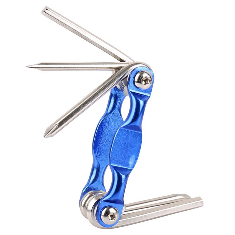 Cycle Repair Tools 4Mm/5Mm Hexagonal Wrenches 6-In-1 Multifunctional Foldable Wrench Motorcycle Repair Multitool Flat-Cutter