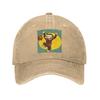 Curious George Monkey Happynes Denim Fabric Cap Casual Baseball Caps Adjustable Hat Summer Unisex Baseball Hats