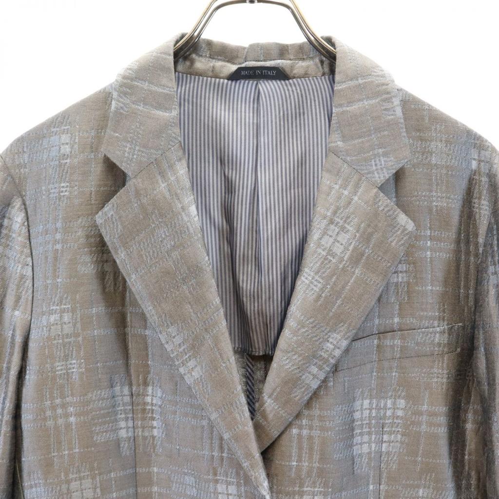 Giorgio Armani Unused Made In Italy Check Linen Blend Tailored Jacket Women Used