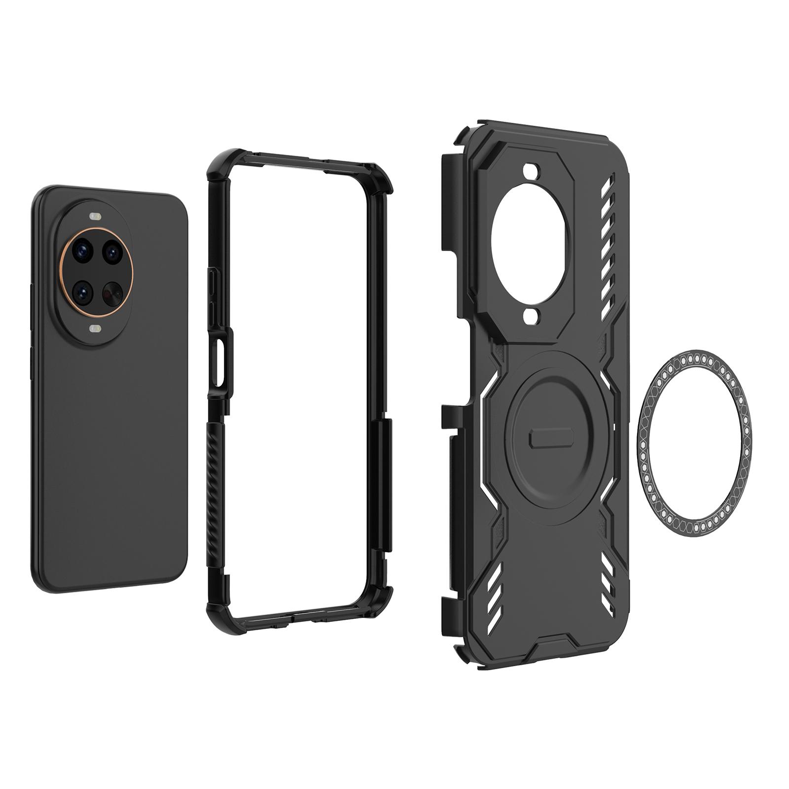 

For Huawei nova 14 Ultra 5G Magnetic Case Butterfly Armor Hollow Heat Dissipation PC+TPU Phone Cover Red