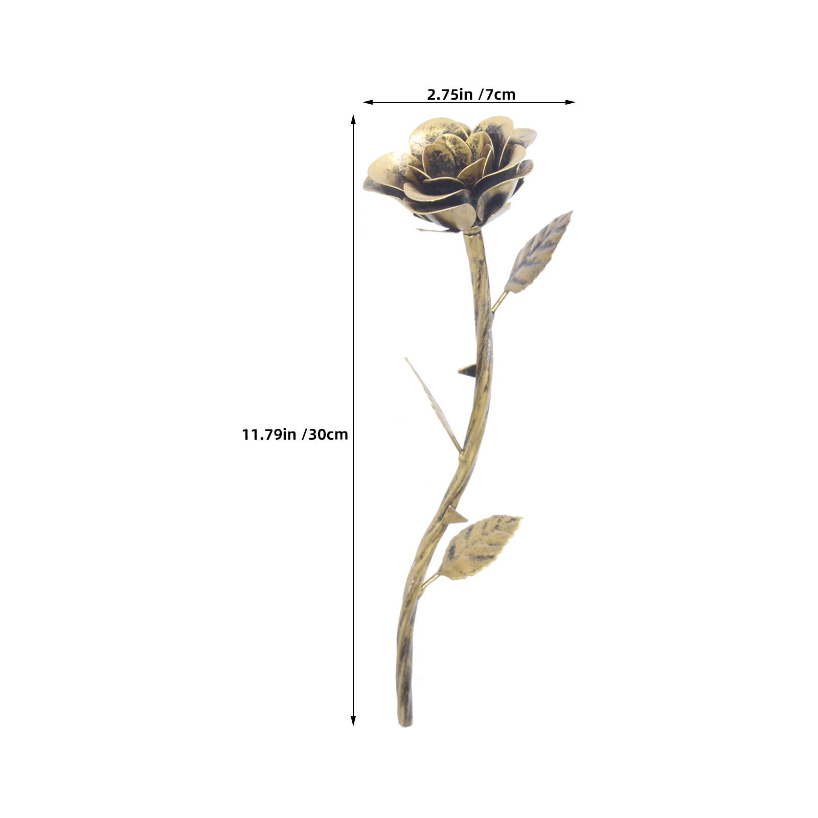 Unique Metal Rose Gift for Women Men Forever Artificial Bloom Rustic Industrial Decor Ideal 6Th Iron Anniversary Birthday золотистый