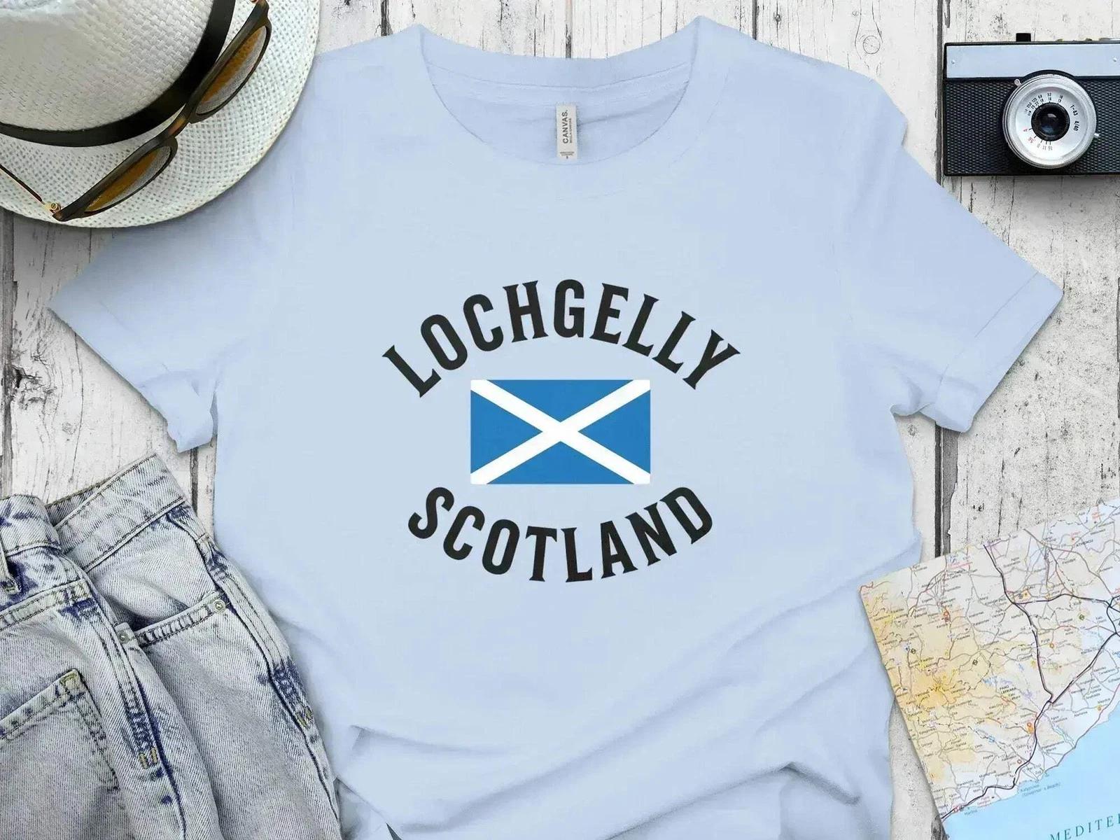Lochgelly Scotland Scottish Flag Graphic T-Shirt L