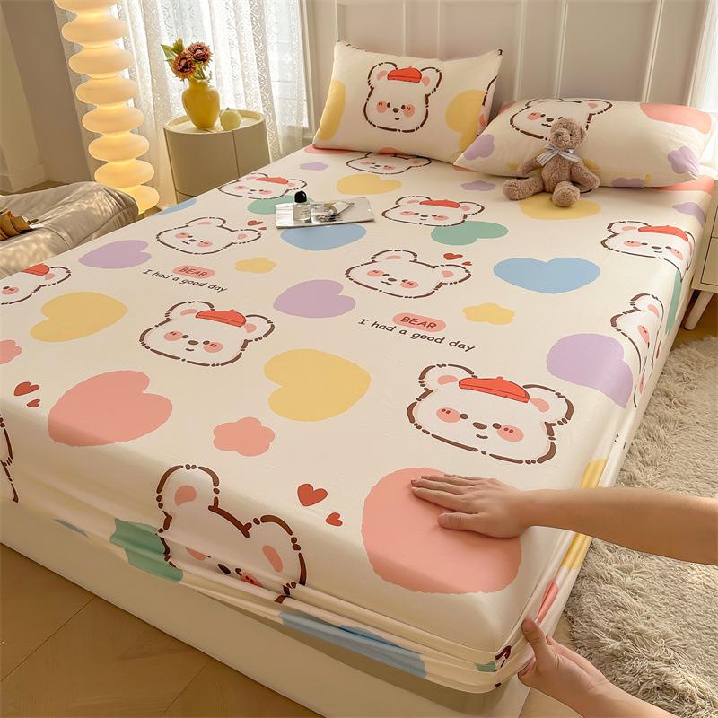 Einzelbettlaken aus reiner Baumwolle in Mutter- und Babyqualität, bedruckter kleiner, frischer Matratzenbezug für Einzel- und Doppelschlafsäle aus reiner Baumwolle