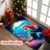 McQueen Area Rug, Customize Text Office Chair Sofa Carpet, Custom Name Floor Mat for Home and Living Spaces