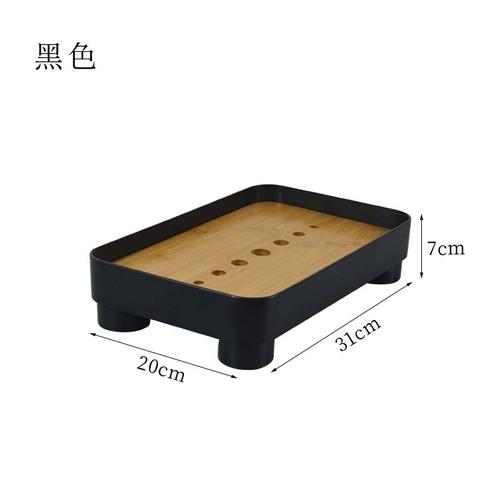 

Пластиковый бамбуковый поднос, прямоугольный поднос для хранения, подносы для чая, настольный органайзер для чашек, чайный сервиз, поддон для сбора жидкости, декоративная тарелка чёрный