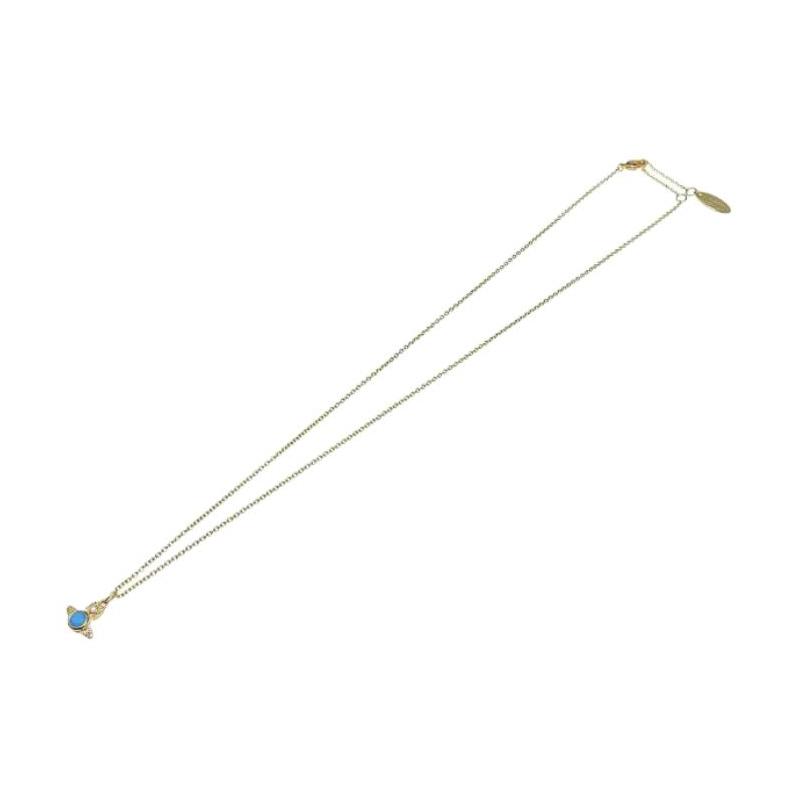 Vivienne Westwood Brand Logo Brass Necklace Women s Gold Blue 6302027802r702 синий